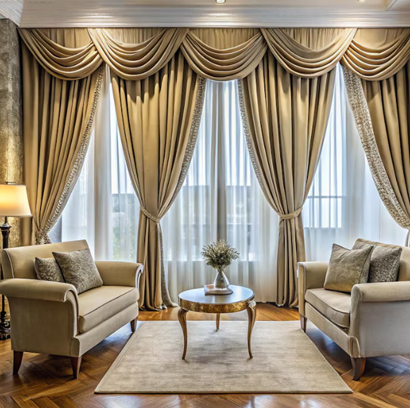 Commercial curtain design for luxury office and hospitality interiors in Dhaka