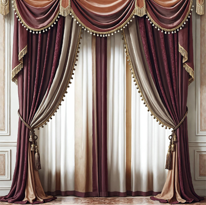 Party mode curtain with luxury drapes for elegant interior decoration in Dhaka